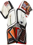 Burberry Cap-sleeve Montage Print Silk Top - White