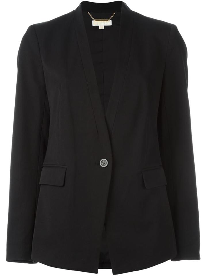 Michael Michael Kors Single Button Blazer, Women's, Size: 6, Black, Cotton/viscose/spandex/elastane