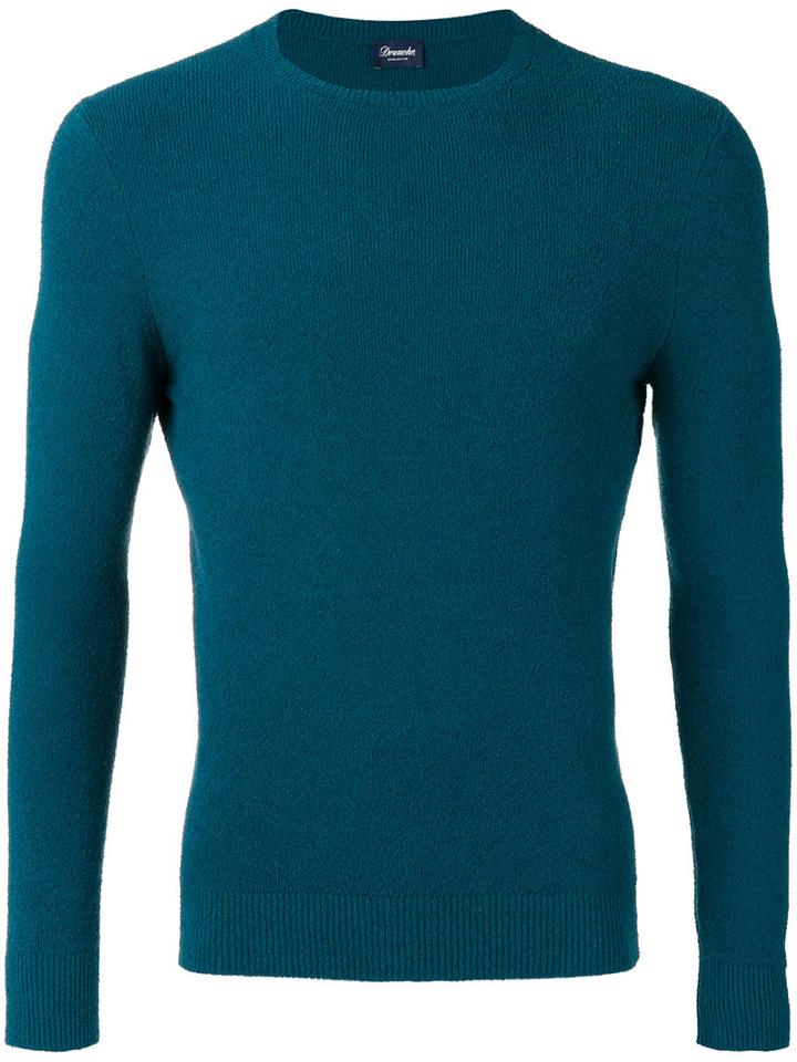 Drumohr - Crew Neck Top - Men - Cotton/polyamide - 46, Blue, Cotton/polyamide