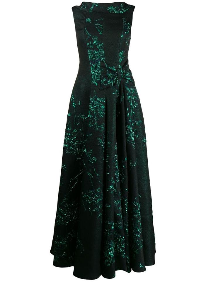 Talbot Runhof Toriel Silk Jacquard Dressr - Green