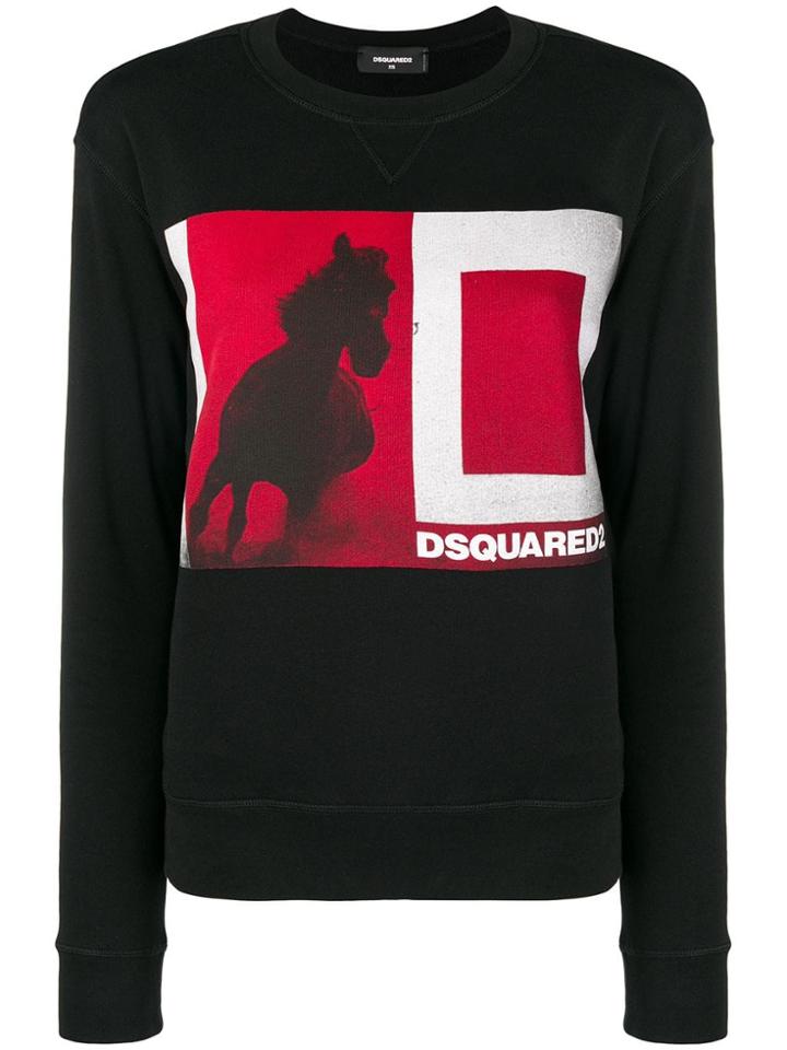 Dsquared2 Horse Print Sweatshirt - Black