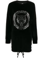 Plein Sport Velvet Tiger Sweatshirt - Black