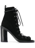 Ann Demeulemeester Open-toe Ankle Boots - Black