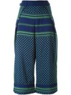 Sacai Scarf Print Culottes, Women's, Size: 2, Blue, Polyester/cupro