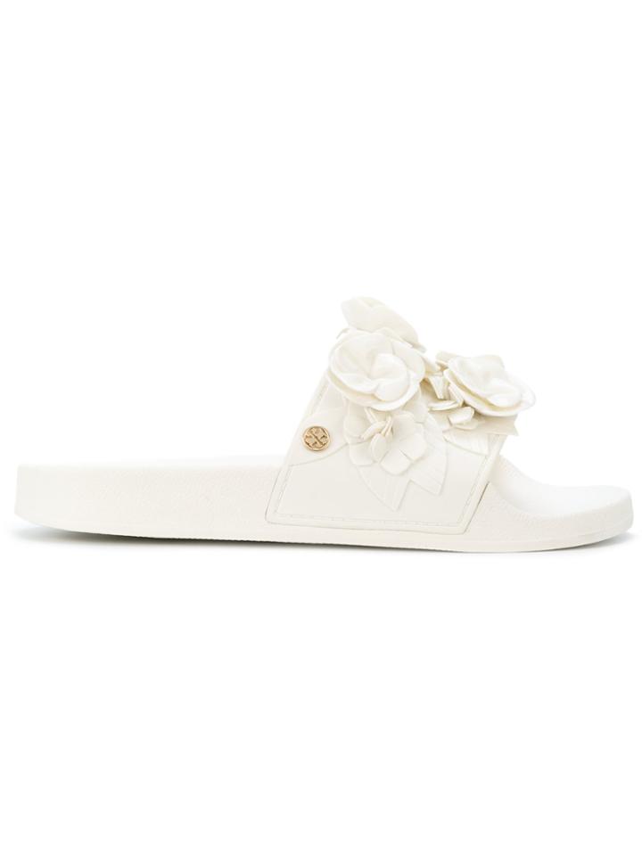 Tory Burch Blossom Slides - White