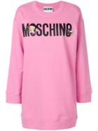 Moschino Betty Boop Logo Sweatshirt Dress - Pink & Purple