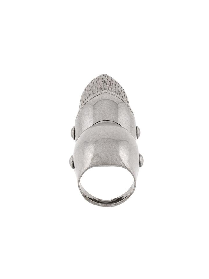 Balenciaga Gargoyle Ring Goth Os - Metallic