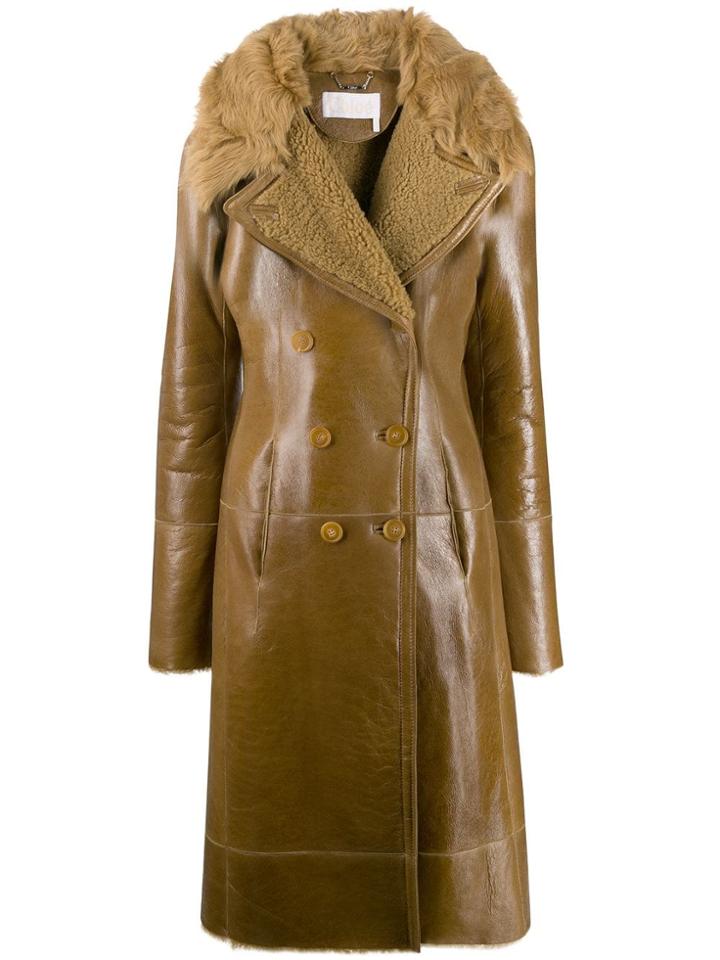 Chloé Reversed Shearling Coat - Brown