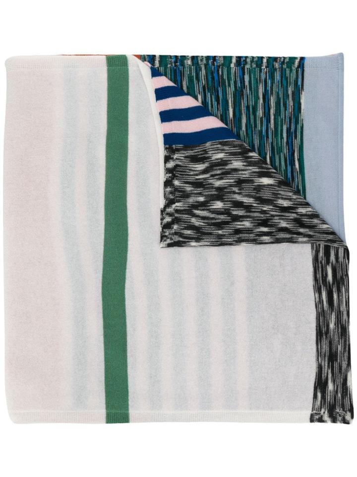 Missoni Colour Block Striped Knit Scarf - Orange
