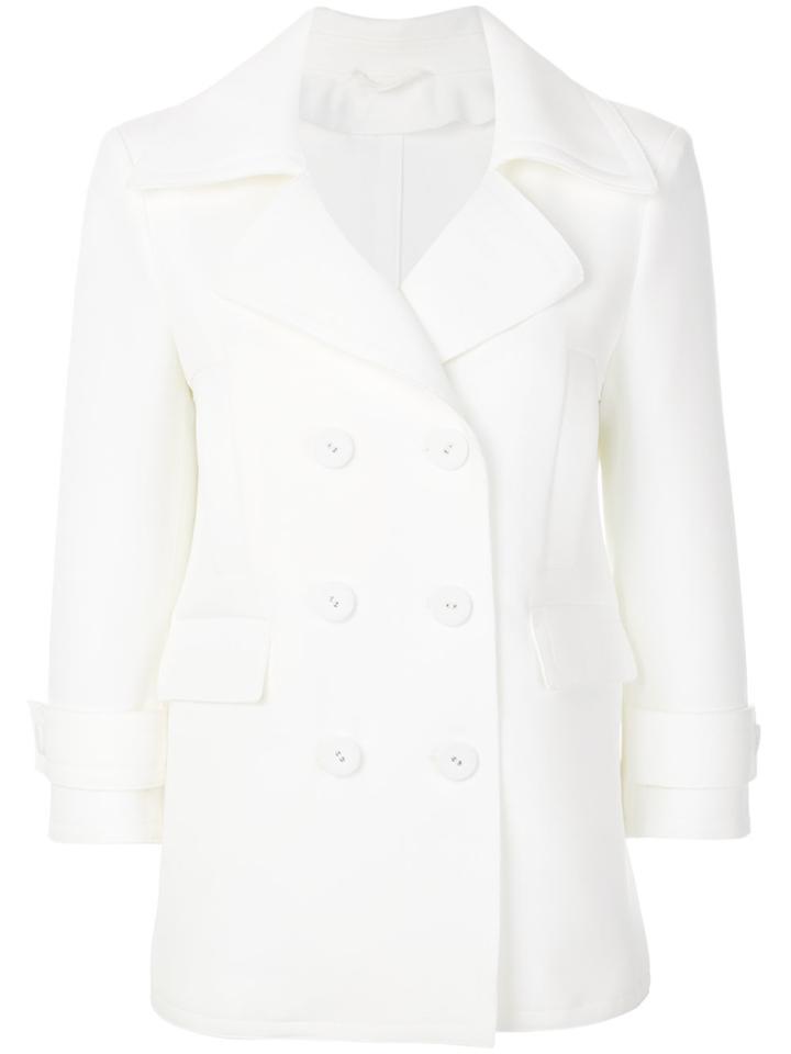 Ermanno Scervino Three-quarter Sleeves Double-breasted Jacket - White