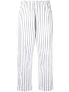 Bassike Cropped Striped Trousers - White