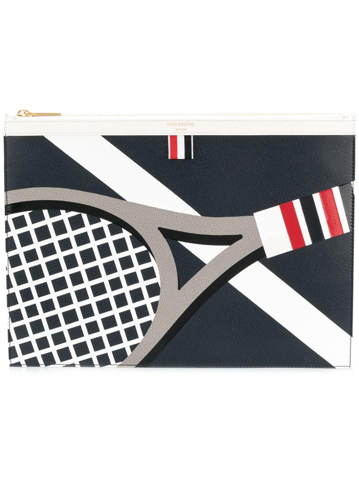 Thom Browne Tennis Print Document Holder - Blue