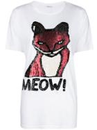 P.a.r.o.s.h. Sequin Embellished Cat T-shirt - White