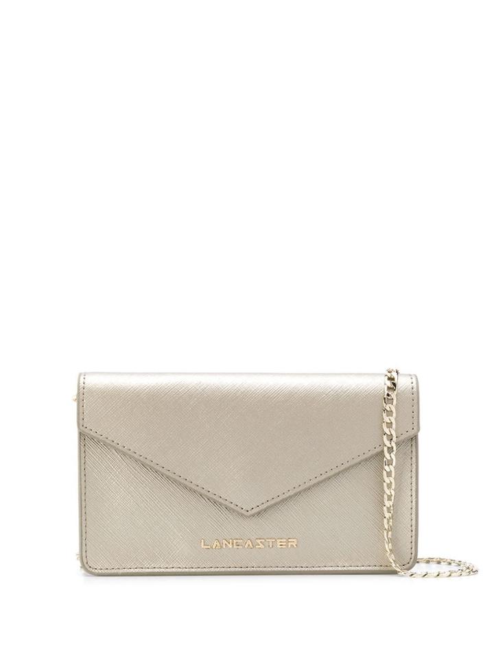 Lancaster Grained Logo Plaque Cross Body Bag - Gold