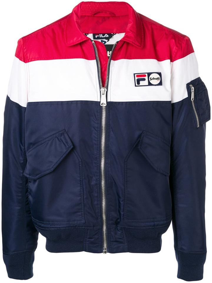 Fila Schott X Fila Bomber Jacket - Blue