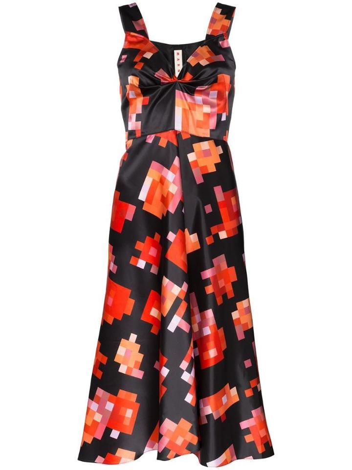 Marni Pixel Print Midi Dress - Black