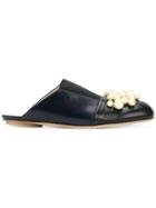 Marni Slip On Embellished Mules - Blue