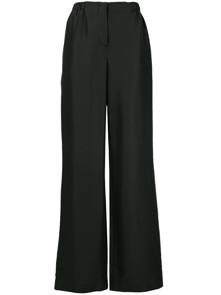 Alberta Ferretti High Waisted Wide Leg Trousers - Black