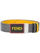 Fendi Logo Buckle Belt - Grey