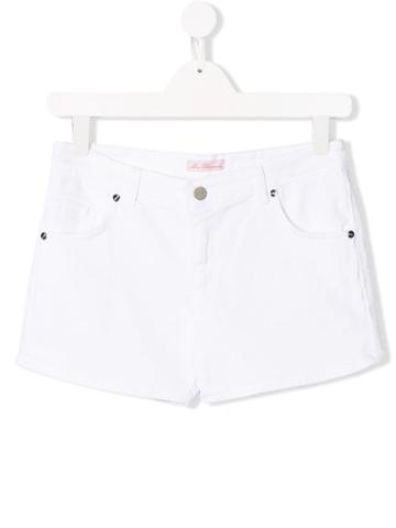 Miss Blumarine Teen Low-rise Shorts - White