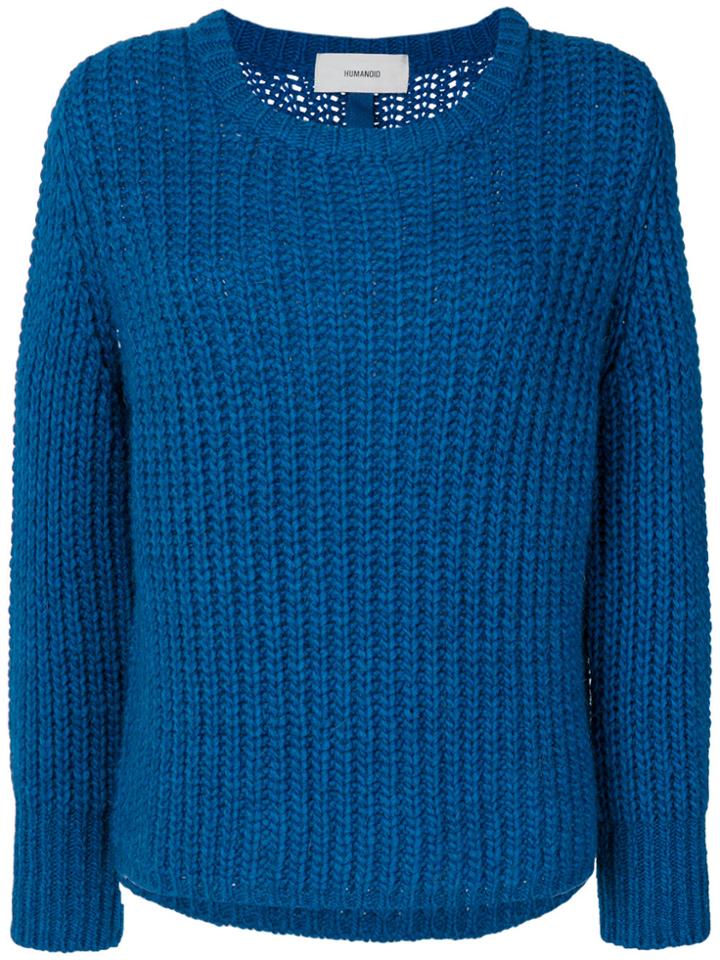 Humanoid Crew Knitted Jumper - Blue