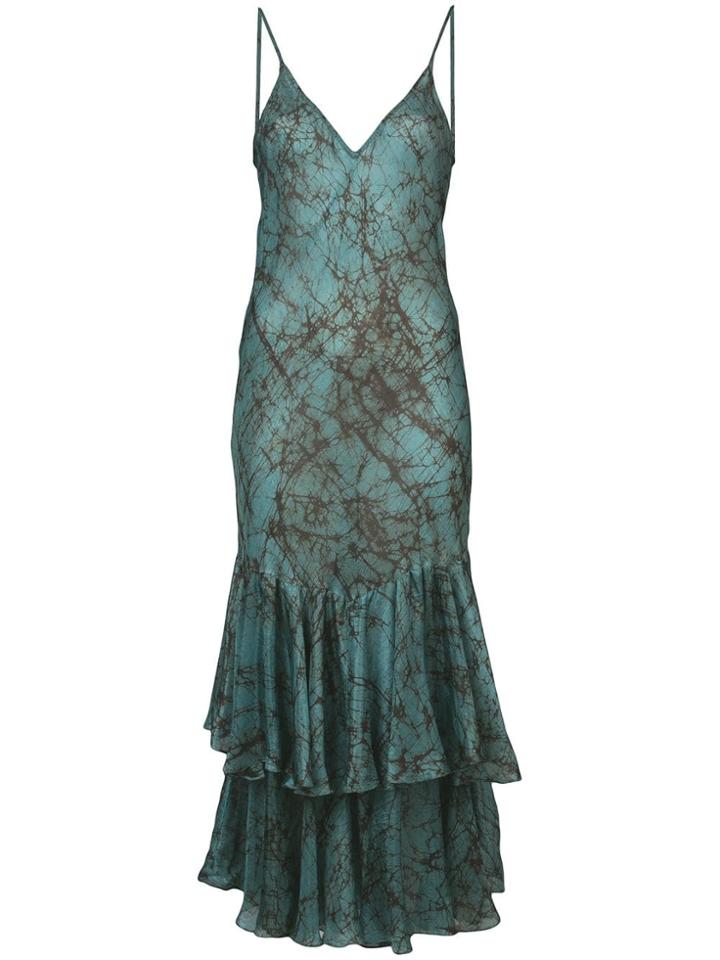 Mes Demoiselles Printed Tiered Dress - Blue