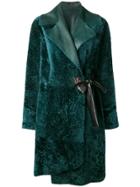 Drome Lamb Fur Wrap Coat - Green