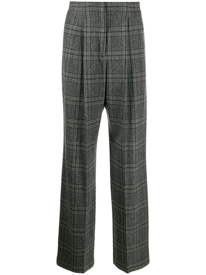 Fabiana Filippi Checked Wide-leg Trousers - Grey