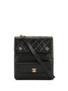 Chanel Pre-owned Diamond Quilted Flap Work Bag - Black