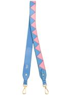 Prada Triangle Pattern Shoulder Strap, Women's, Blue, Leather