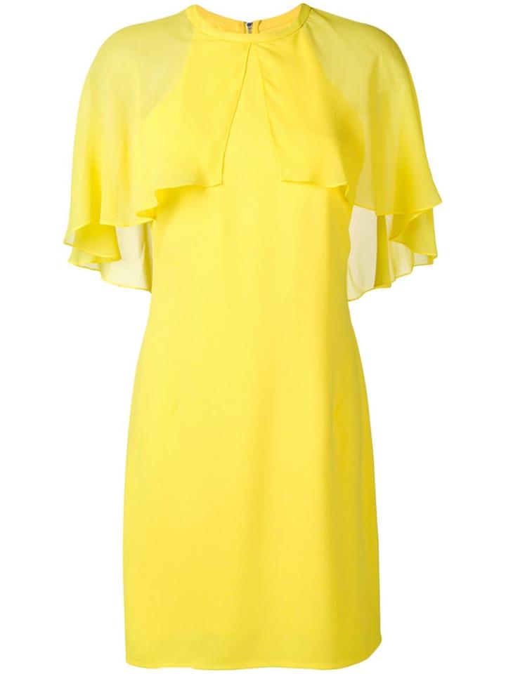 Karl Lagerfeld Cape Overlay Dress - Yellow