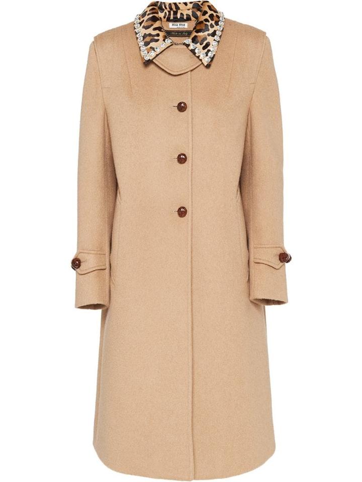 Miu Miu Velour Long-length Coat - Brown