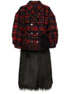 Simone Rocha Tartan Faux Fur Alpaca Wool-blend Coat - Multicolour