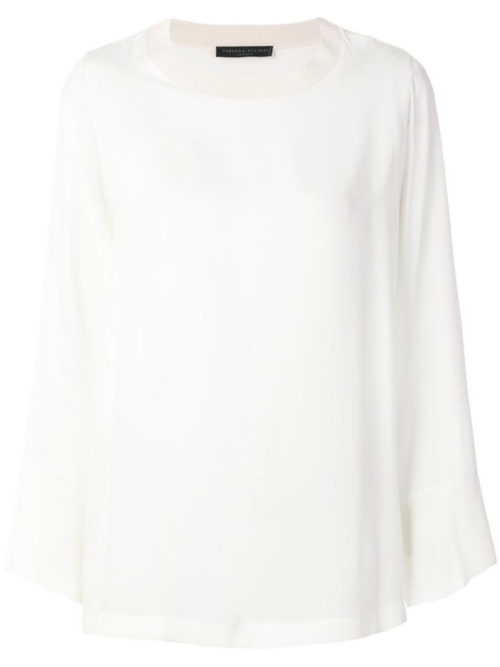 Fabiana Filippi Knit Collar Blouse - White