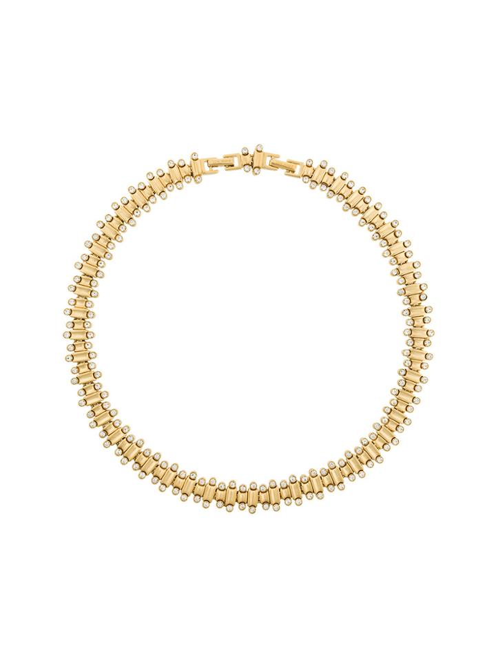 Nina Ricci Vintage Crystal Embellished Necklace - Metallic