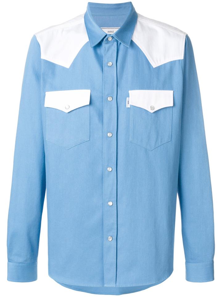 Ami Alexandre Mattiussi Ami Fit Western Shirt - Blue