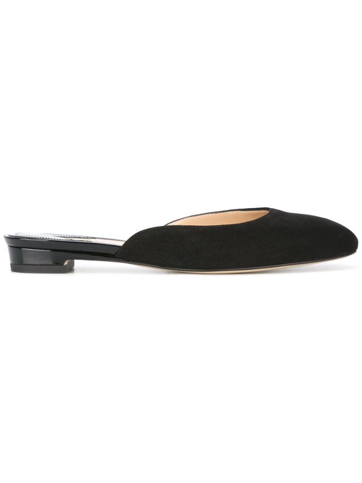 Paul Andrew Round Toe Mules - Black