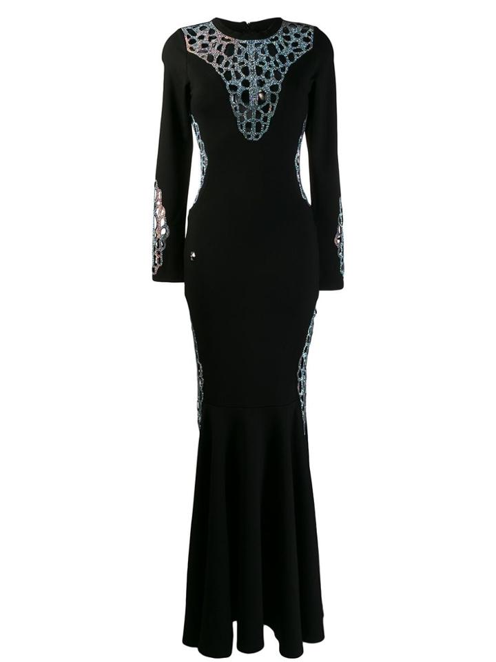 Philipp Plein Stretch Jersey Maxi Dress - Black