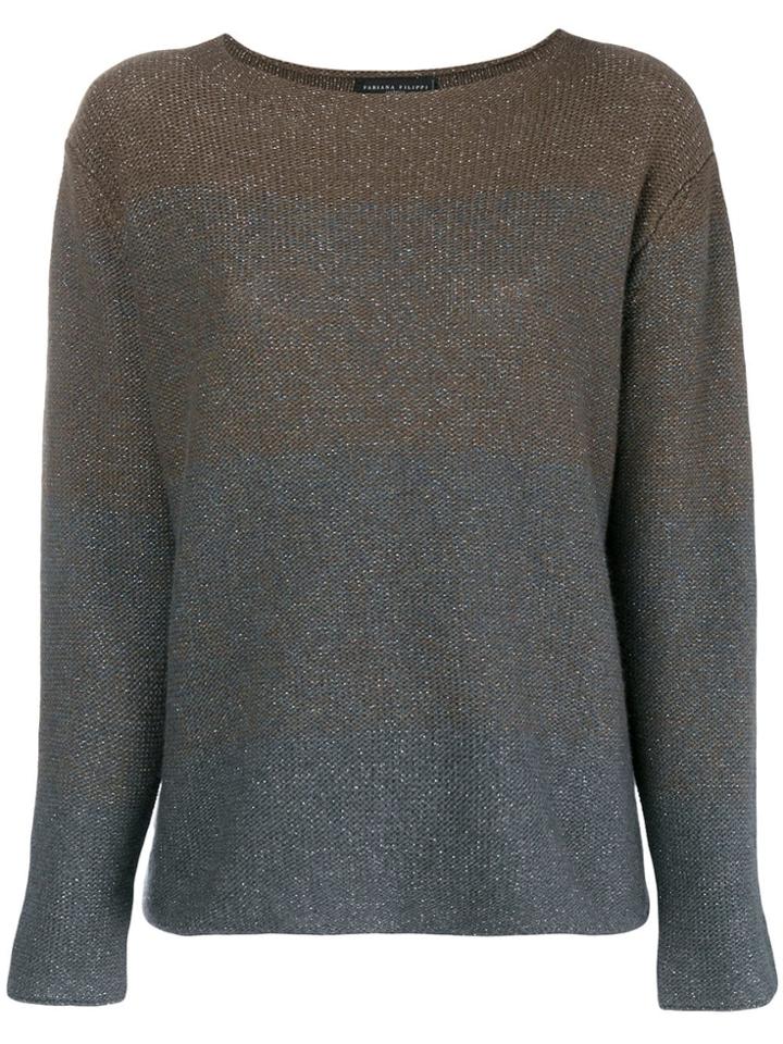 Fabiana Filippi Tonal Stripe Sweater - Brown
