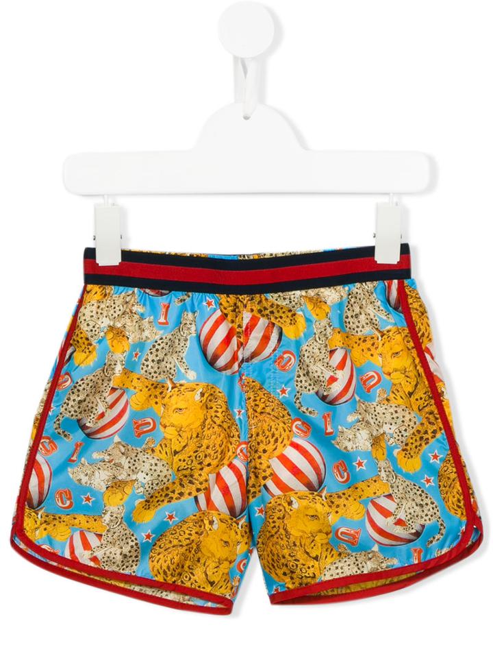 Gucci Kids Circus Print Shorts, Boy's, Size: 8 Yrs, Blue