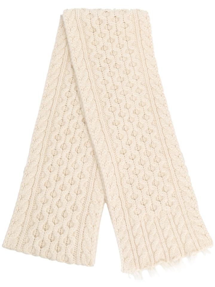 Alanui Cable Knit Scarf - White