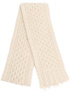 Alanui Cable Knit Scarf - White