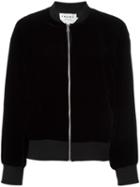 Frame Denim Classic Bomber Jacket, Women's, Size: Large, Black, Polyester/spandex/elastane/viscose
