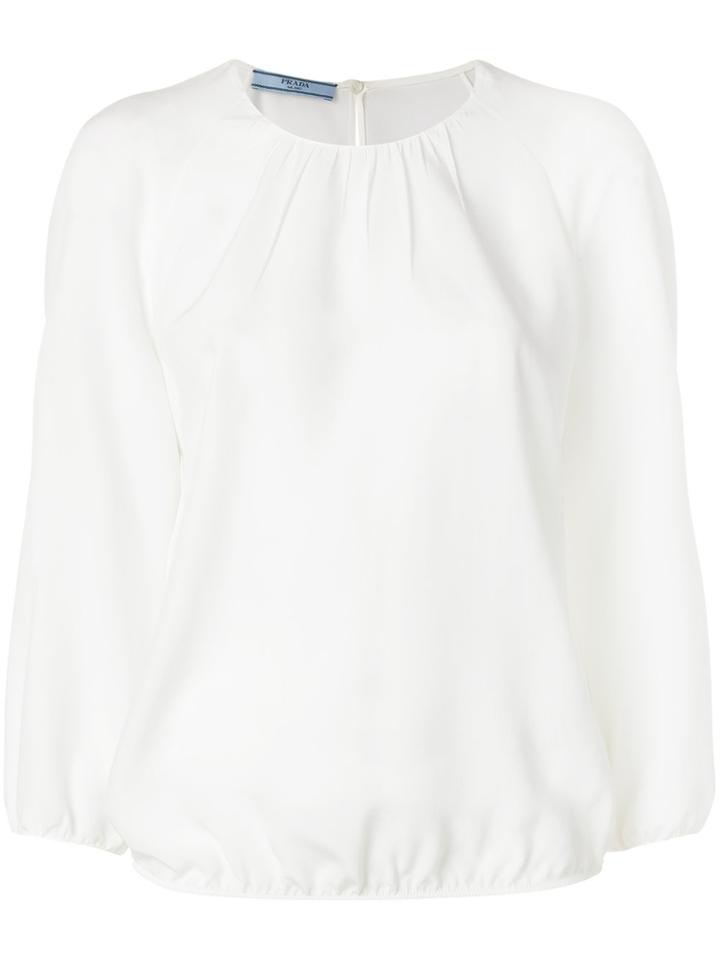 Prada Pleated Blouse - White