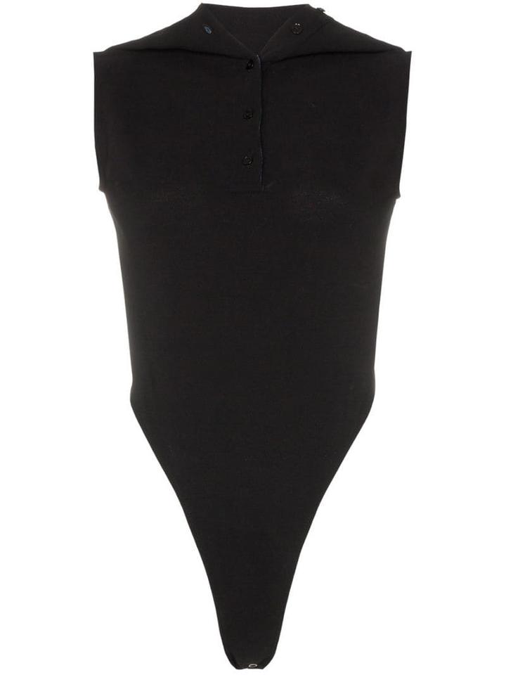 Y/project Polo Collar Cotton Bodysuit - Black