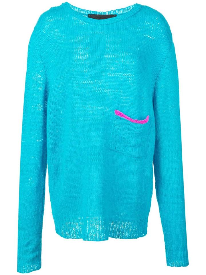 The Elder Statesman Cashmere Loose Knit Sweater - Blue