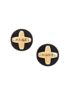 Chanel Vintage Logo Jumbo Clip-on Earrings, Women's, Metallic