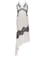 Kiki De Montparnasse Silk And Lace Slip Dress - Neutrals