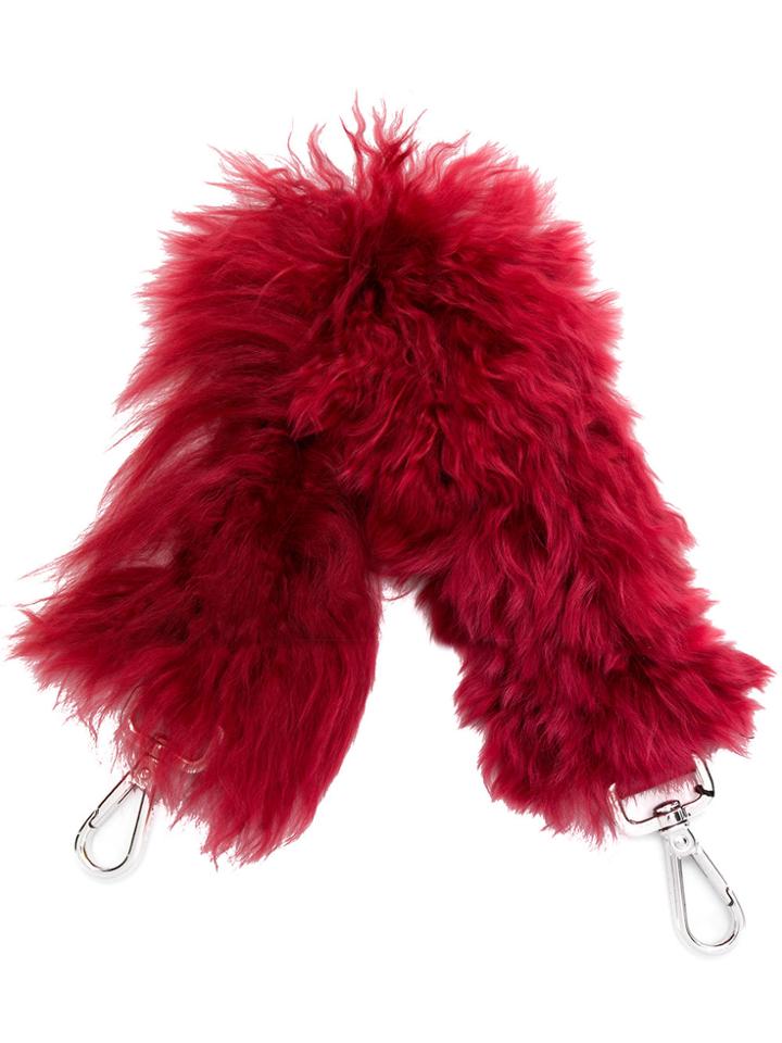 Fendi Small Furry Shoulder Strap - Red