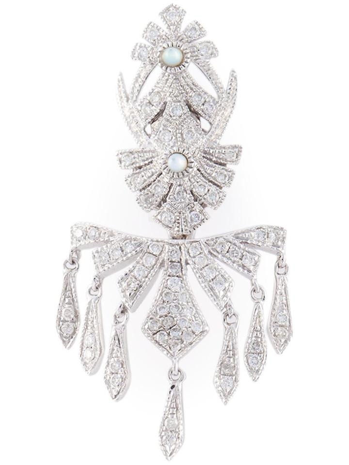 Joëlle Jewellery Pavé Diamond Earring - Metallic